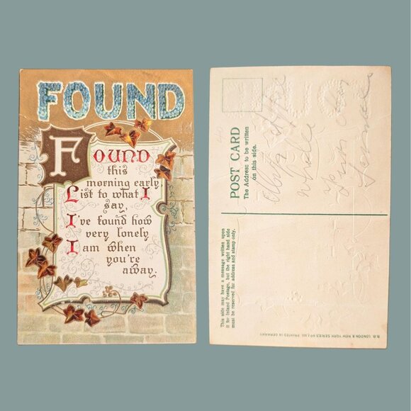 Antique Marked Golden Age Embossed Sentimental Postcard Art Nouveau - Picture 1 of 1